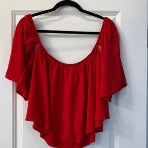 Women's Red Off-Shoulder Top